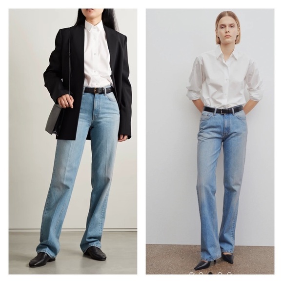 THE ROW Carlton High Rise Straight Leg Jeans Medium Wash Blue Size 8 NWT - Picture 1 of 13